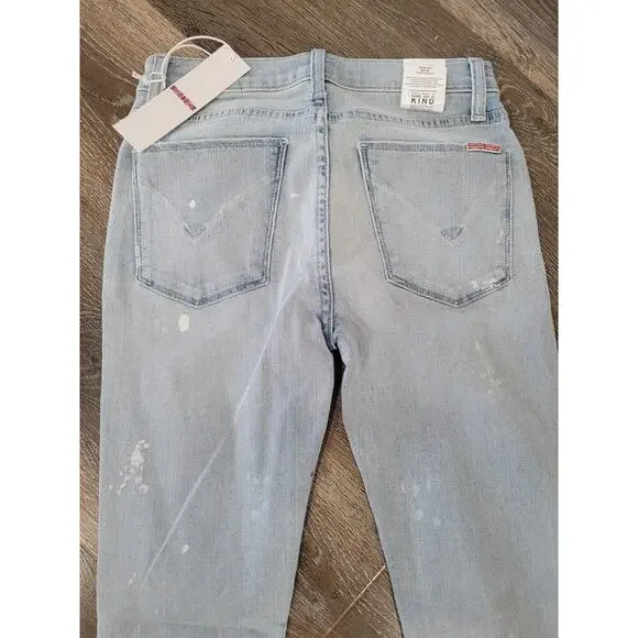 Hudson Midrise Nico Super Skinny‎ Blue Denim Jeans size 25 Distressed #P2